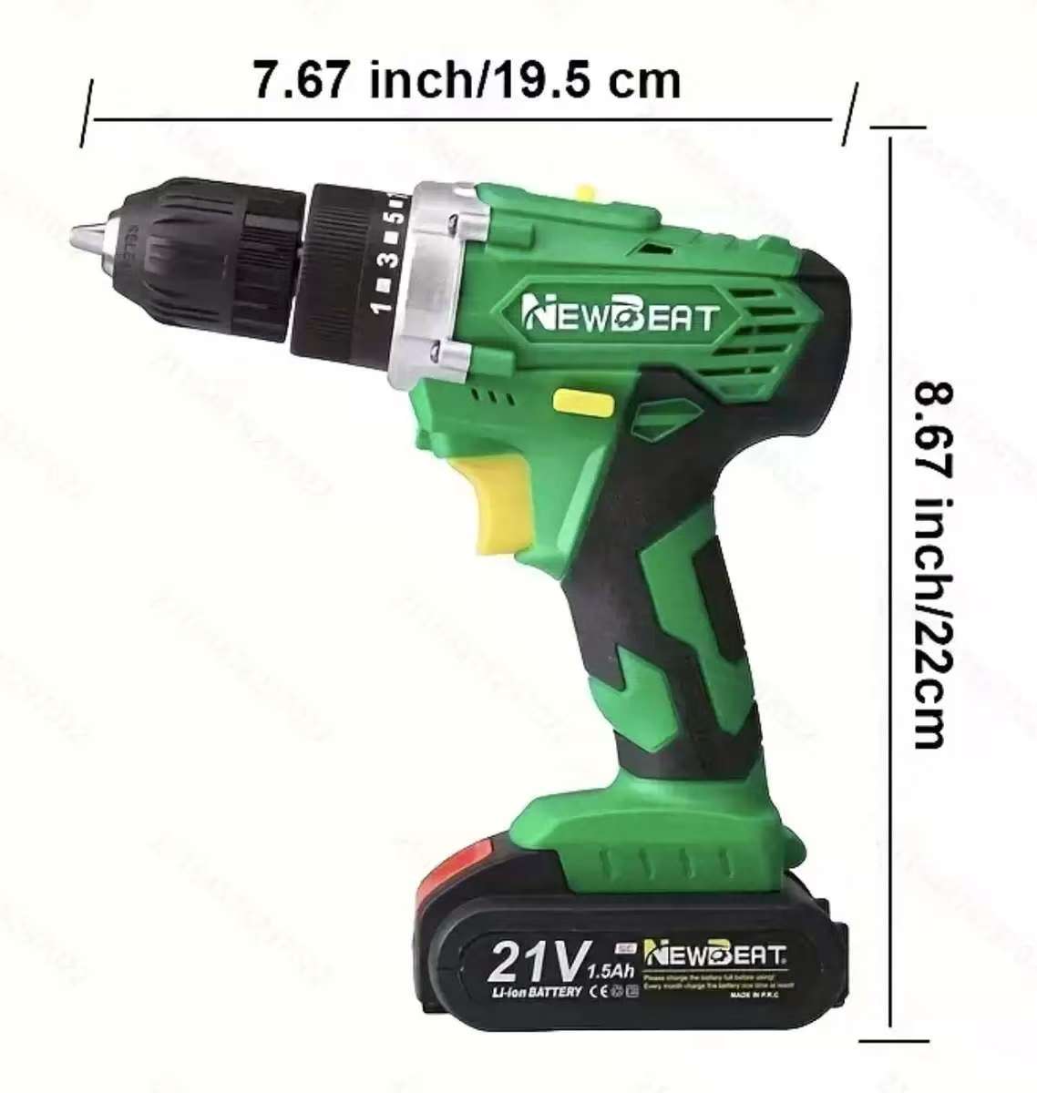 NewBeat 21V 30N.m Li-lon 3/8in Cordless Drill Certified Refurbished