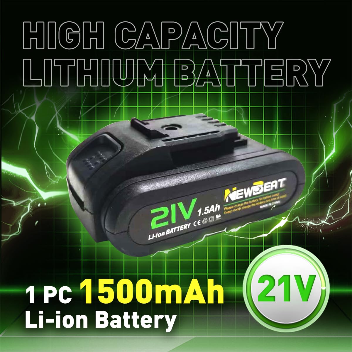 NewBeat 21V 30N.m Li-lon 3/8in Cordless Drill Certified Refurbished